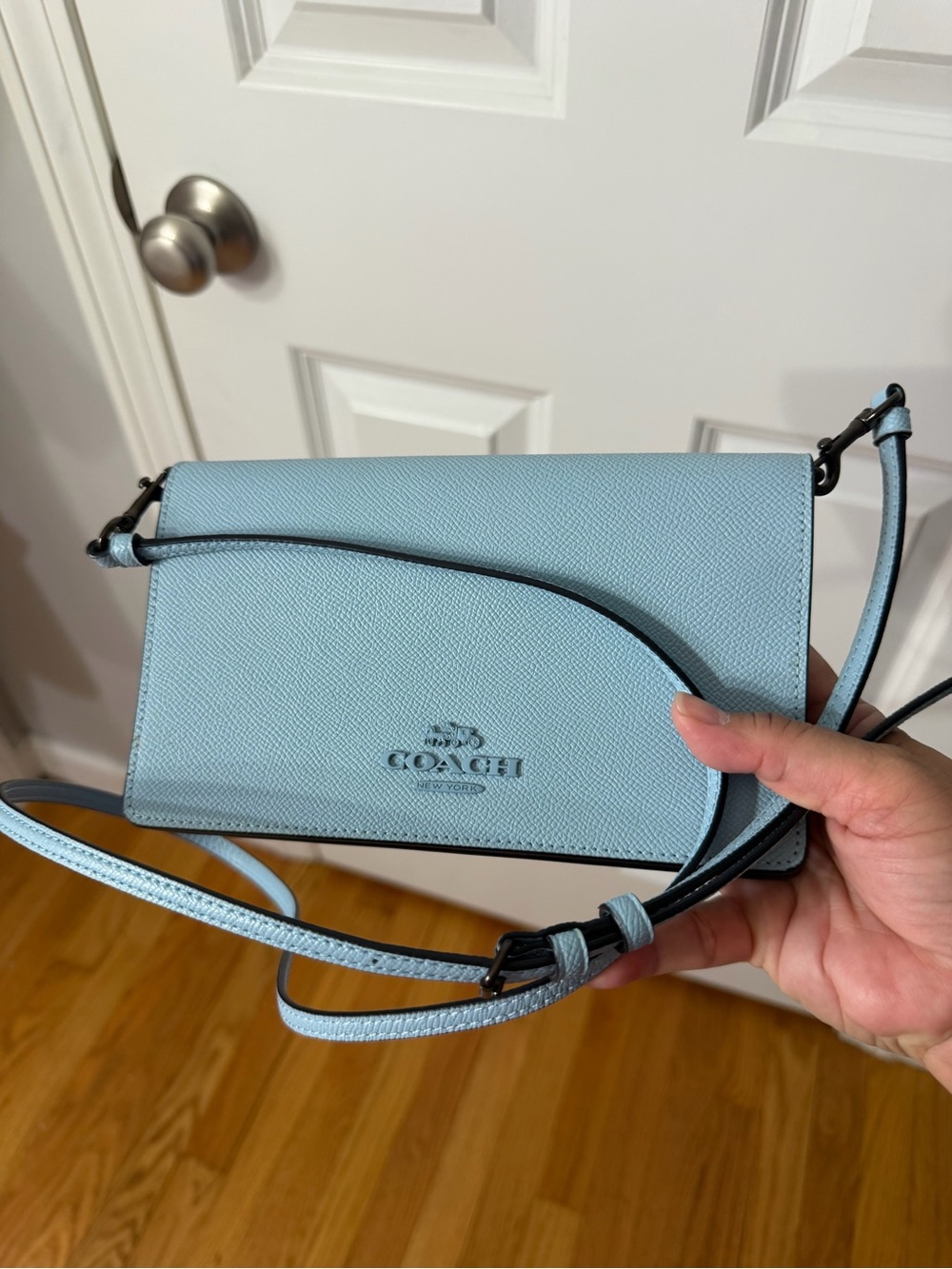 Coach Light Blue Crossbody Wallet Bag